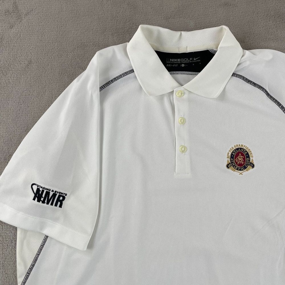Nike Golf Polo Shirt Men Large White Dri Fit PGA Atlanta Athletic Club 2011 NWOT